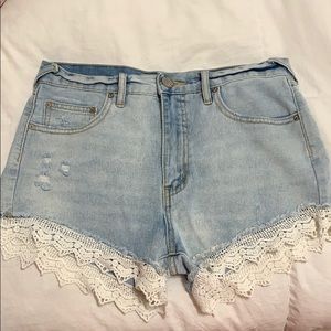 Free People | Lace Trim Shorts